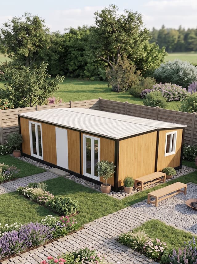 42m2 2+1 Beşik Çatı Birleşim Modeli Prefabrik Konteyner Ev