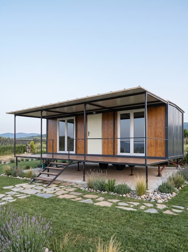 38m2 1+1 Veranda - Sundurma'lı Prefabrik Konteyner Ev
