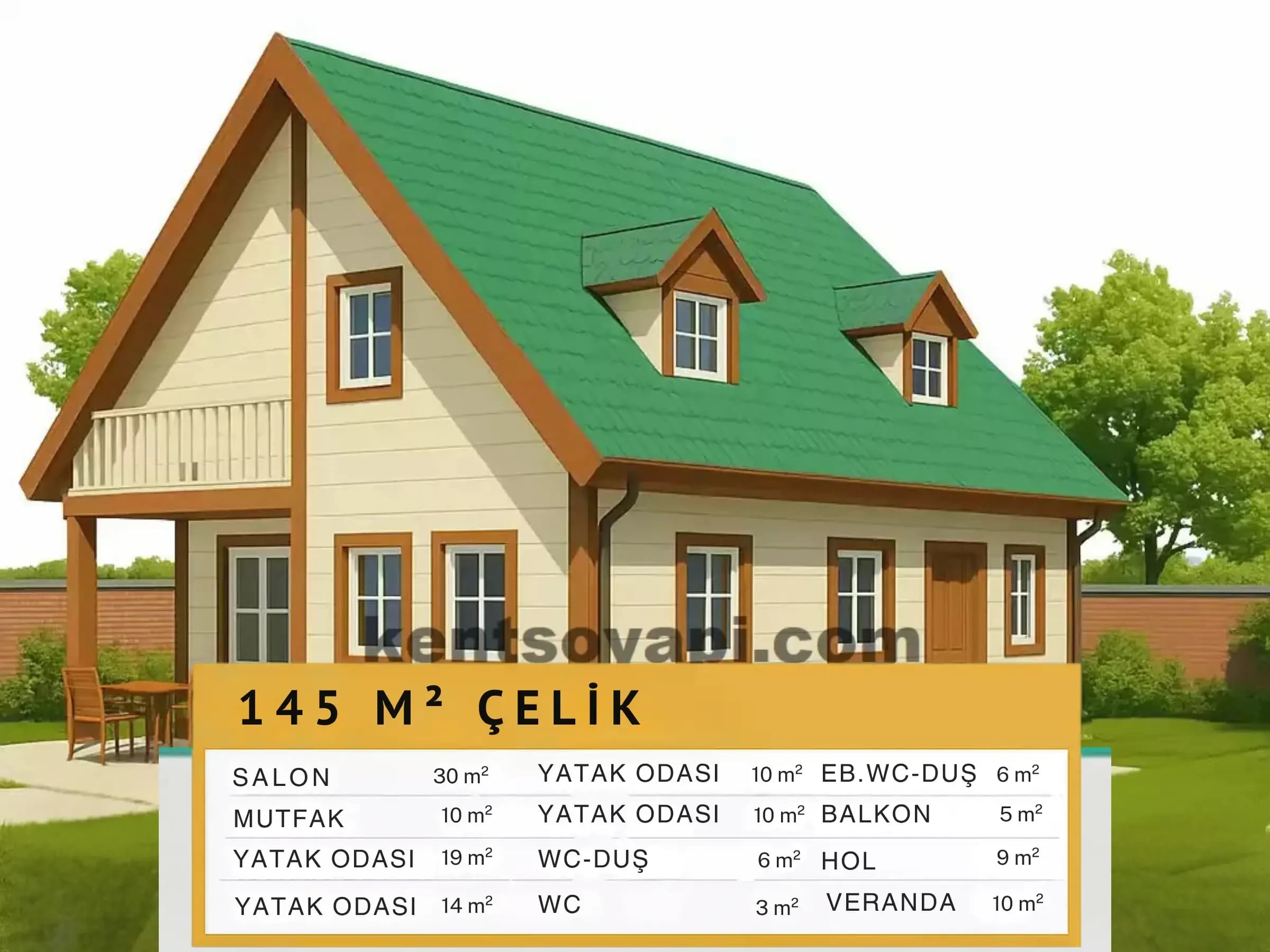 145m2 Çift Katlı Çelik Ev - Görsel 1
