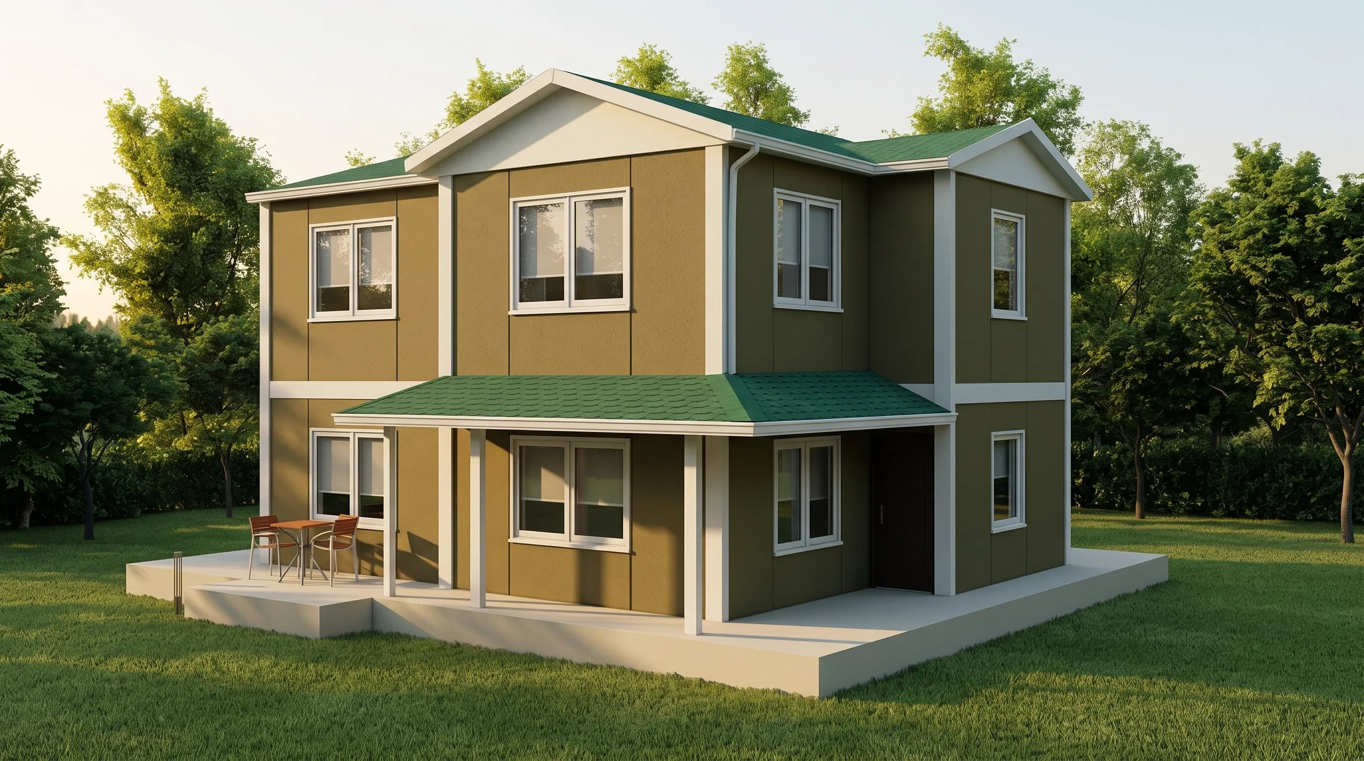158m2 Çift Katlı Çelik Ev - Görsel 1