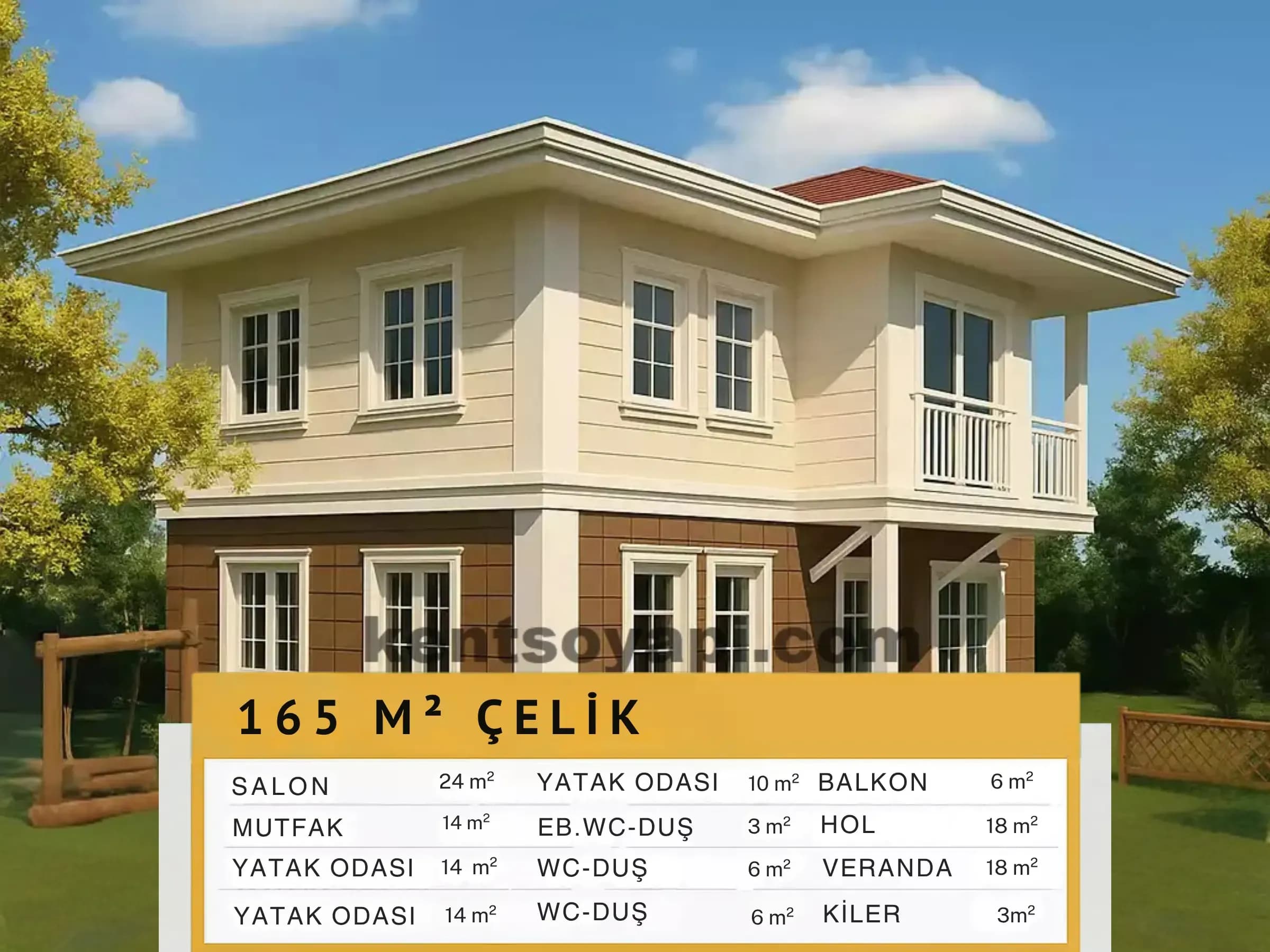 165m2 Çift Katlı Çelik Ev - Görsel 1