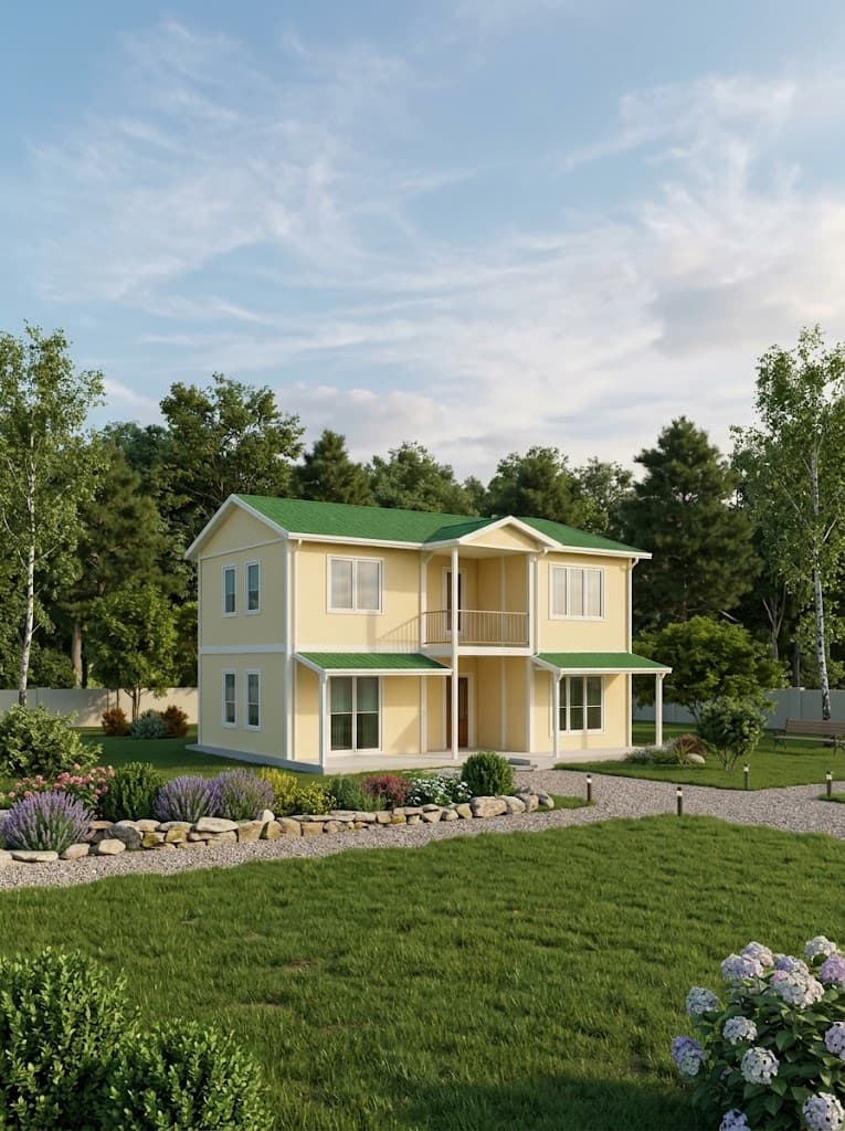 175m2 Çift Katlı Çelik Ev
