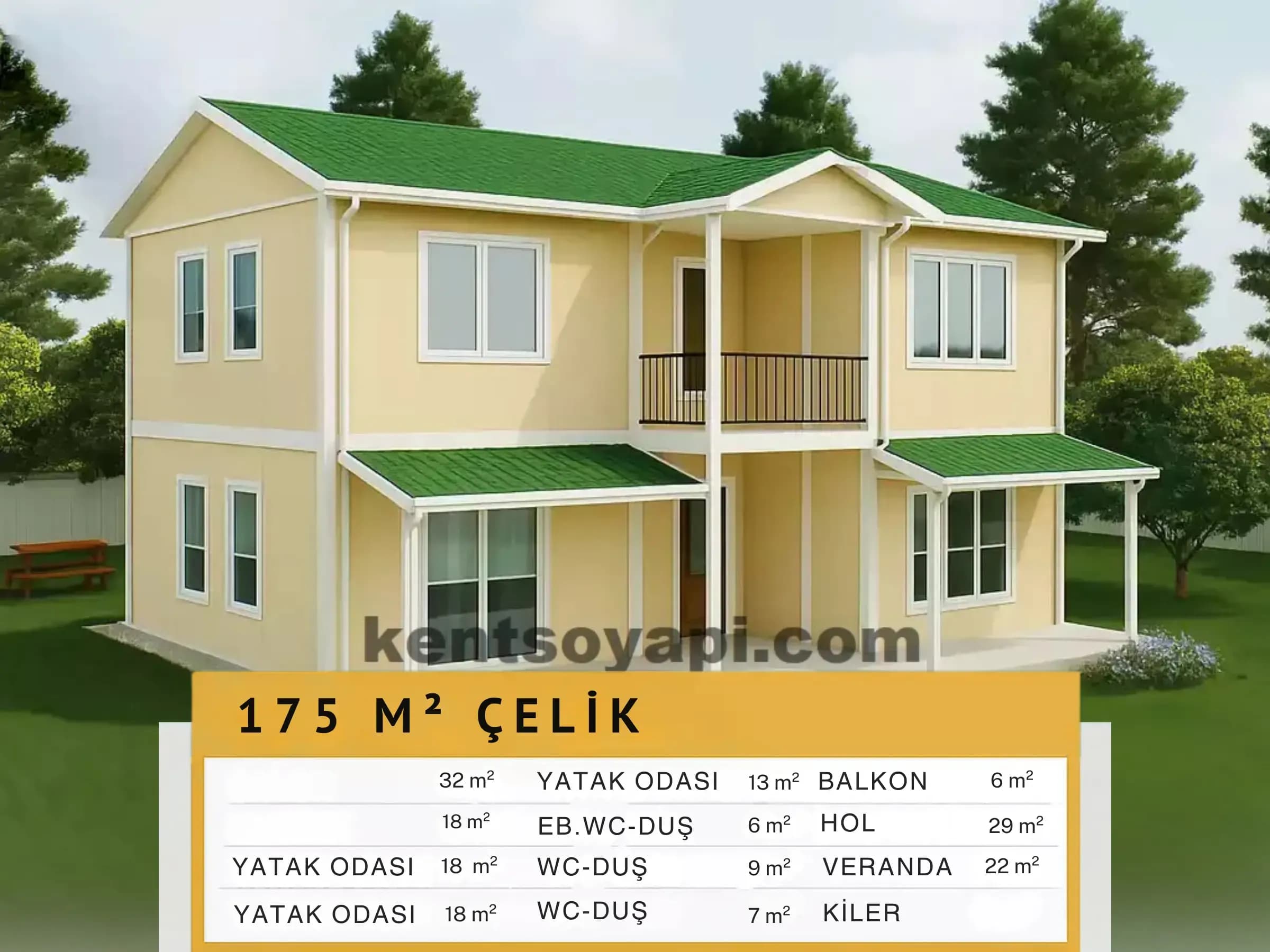 175m2 Çift Katlı Çelik Ev - Görsel 1