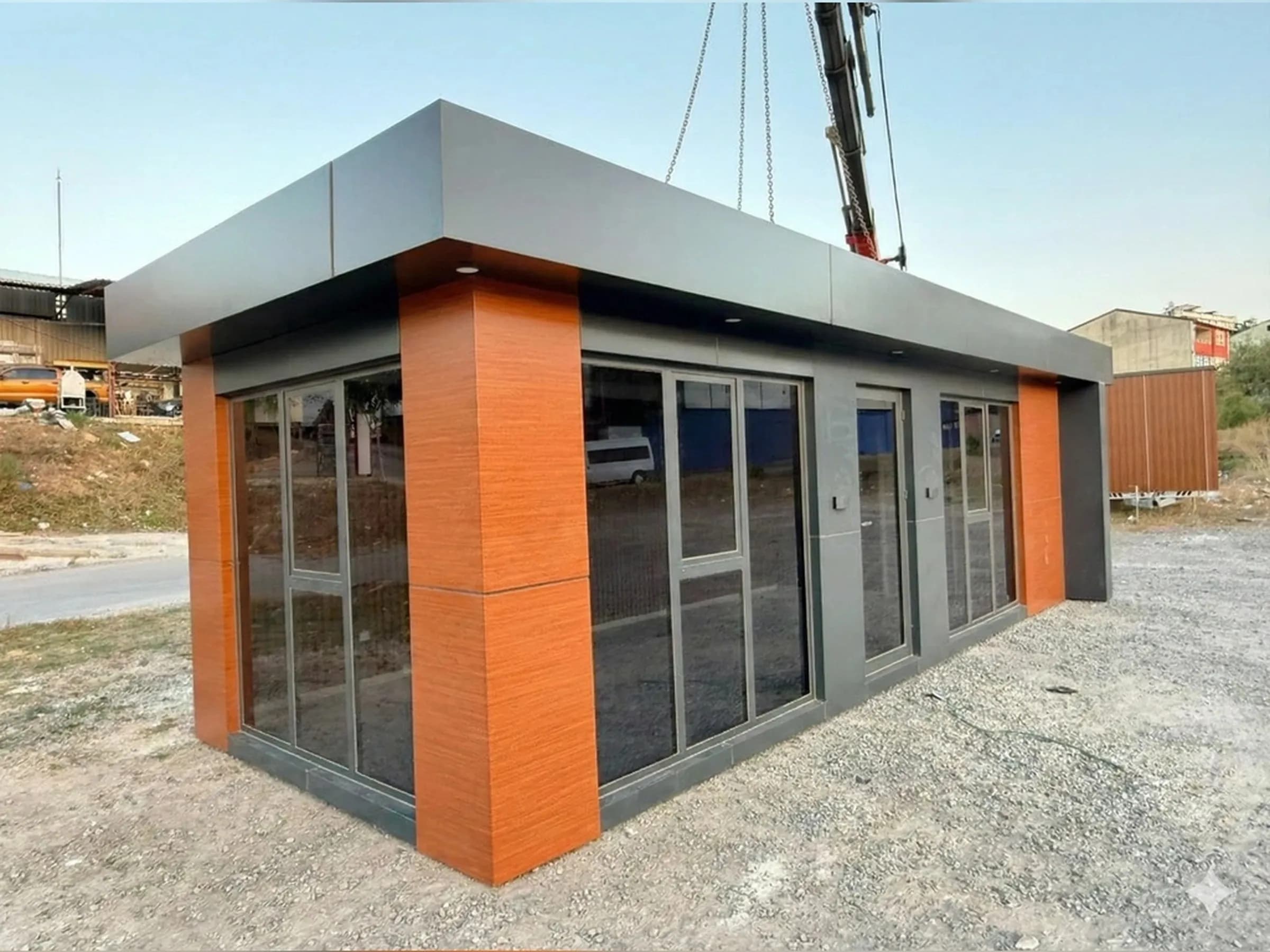 24m2 Harpuşta Detaylı Kompozit Kaplama Konteyner Ofis - Görsel 1