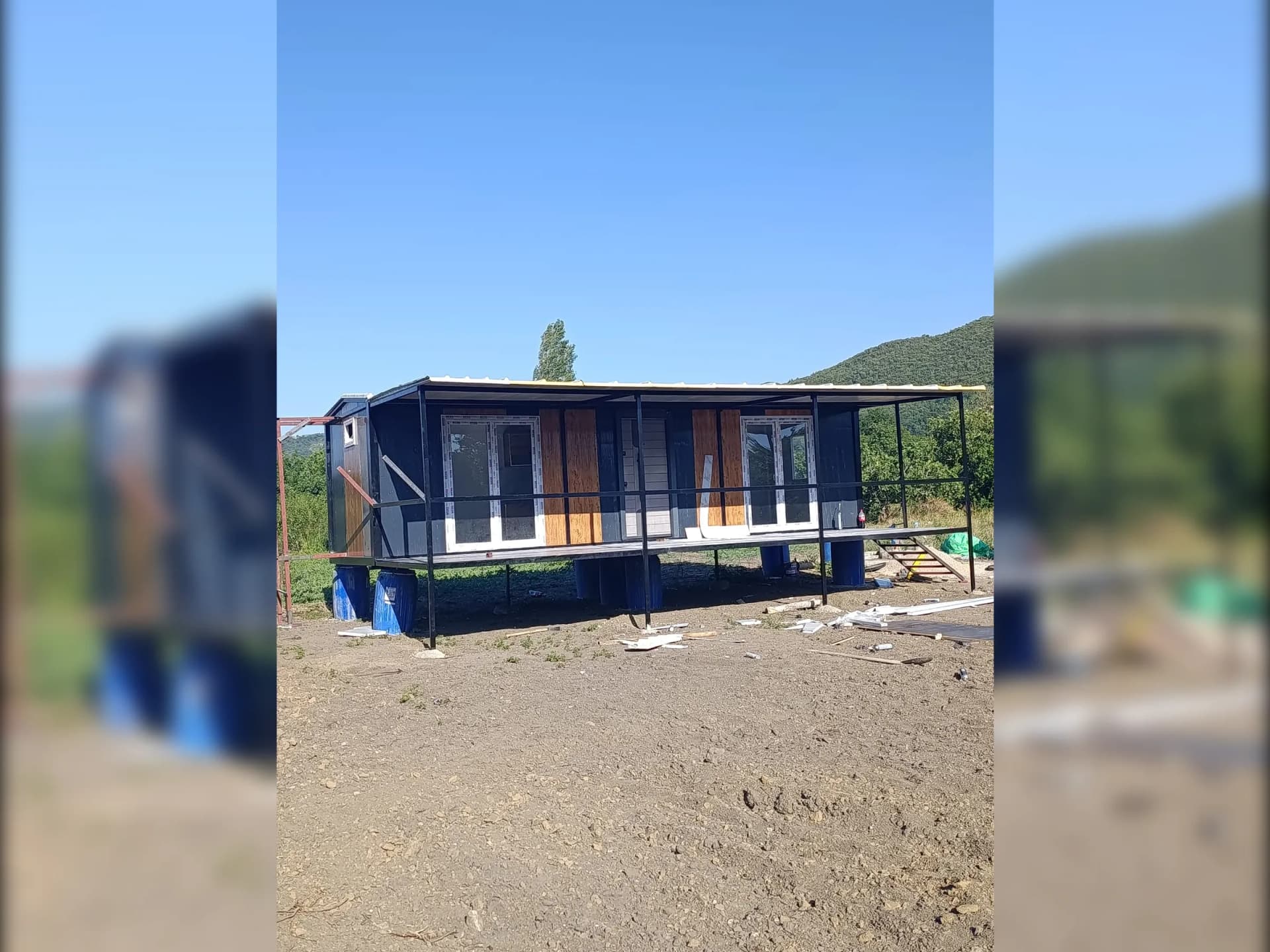 konteyner ev veranda ve dış cephe görünüm