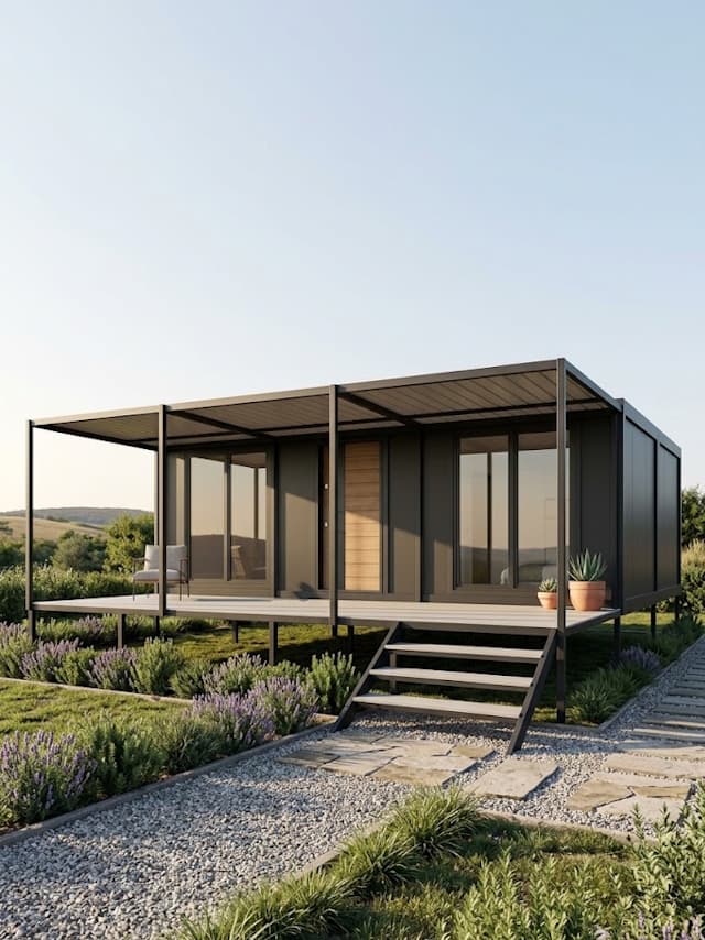 60m2 Veranda - Sundurma'lı Prefabrik Konteyner Ev