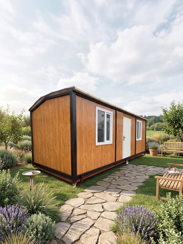 7x3 (21m2) Beşik Çatı Ahşap Desen Prefabrik Konteyner Ev - Ofis