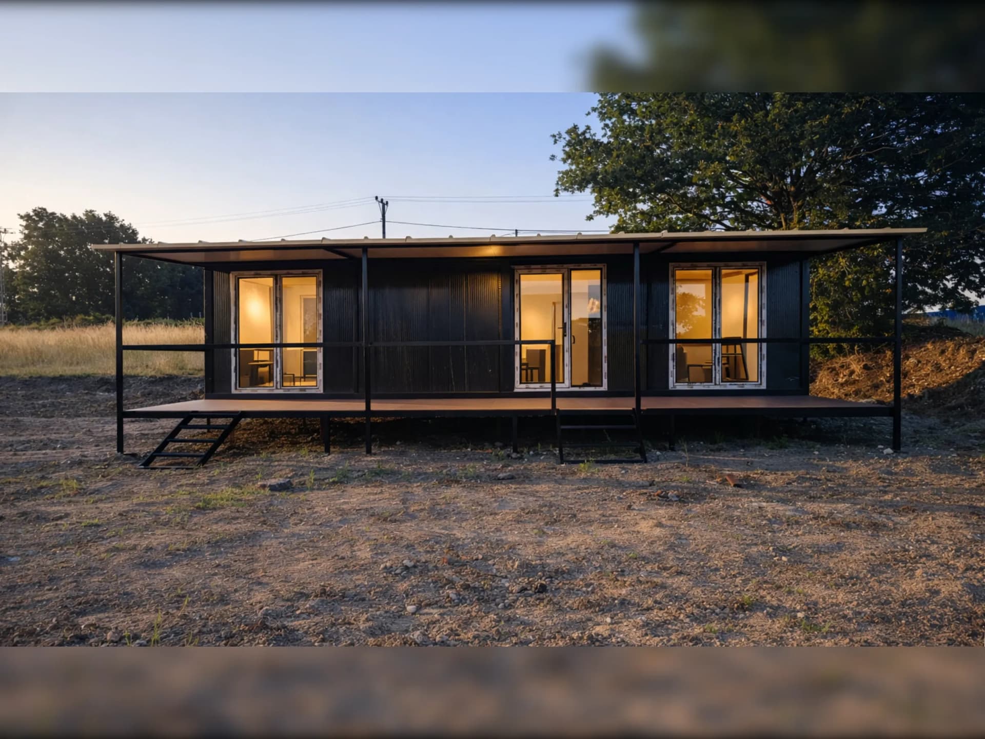 30 m2 konteyner ev 24 m2 veranda dış görünüm