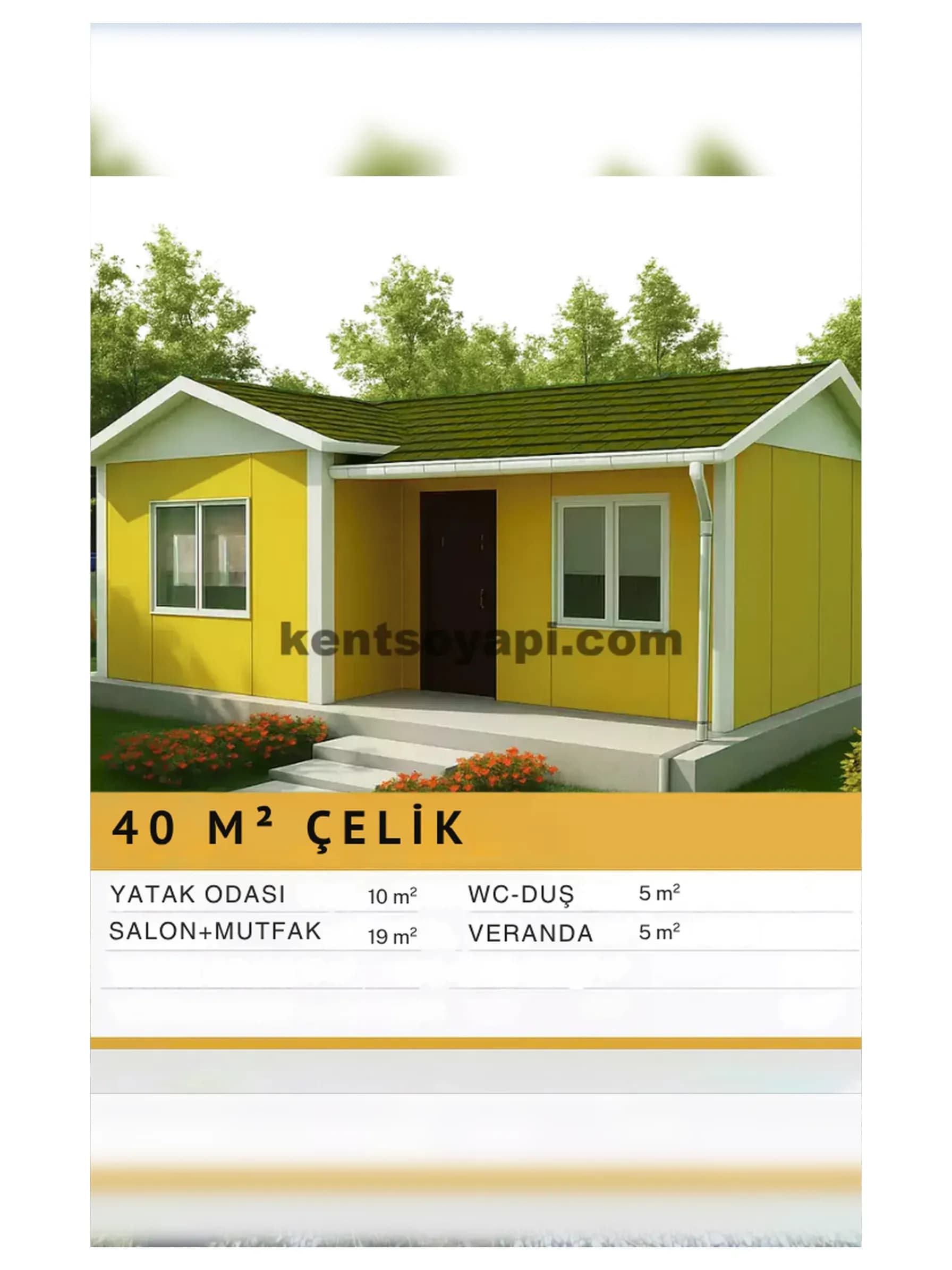 40m2 Tek Katlı Çelik Ev