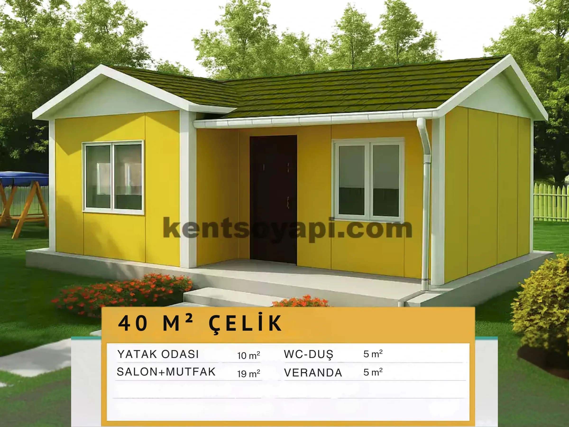 40m2 Tek Katlı Çelik Ev - Görsel 1