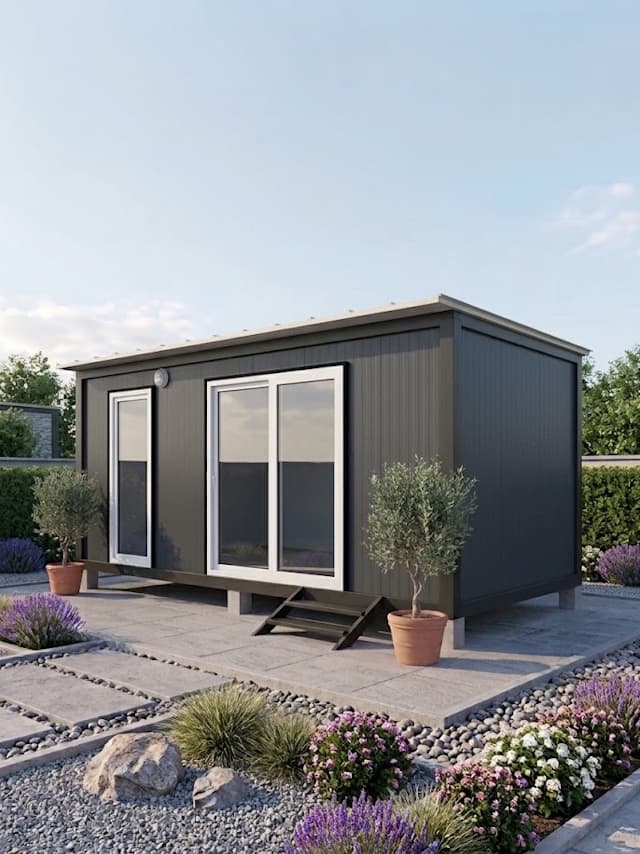 5x3 (15m2) Eğimli Çatı Tek Oda Prefabrik Konteyner Ev - Ofis