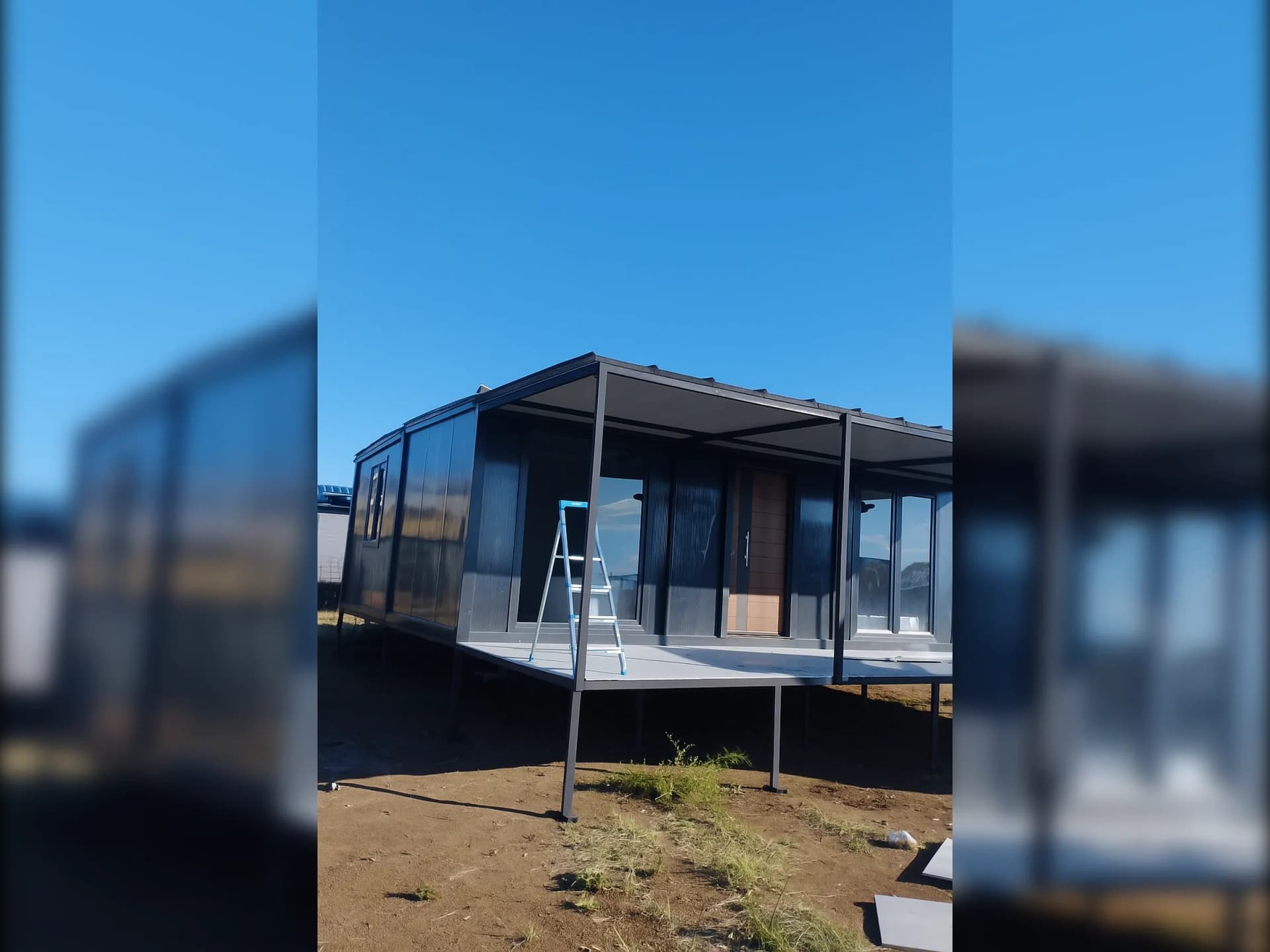 konteyner ev veranda ve dış cephe modern tasarım