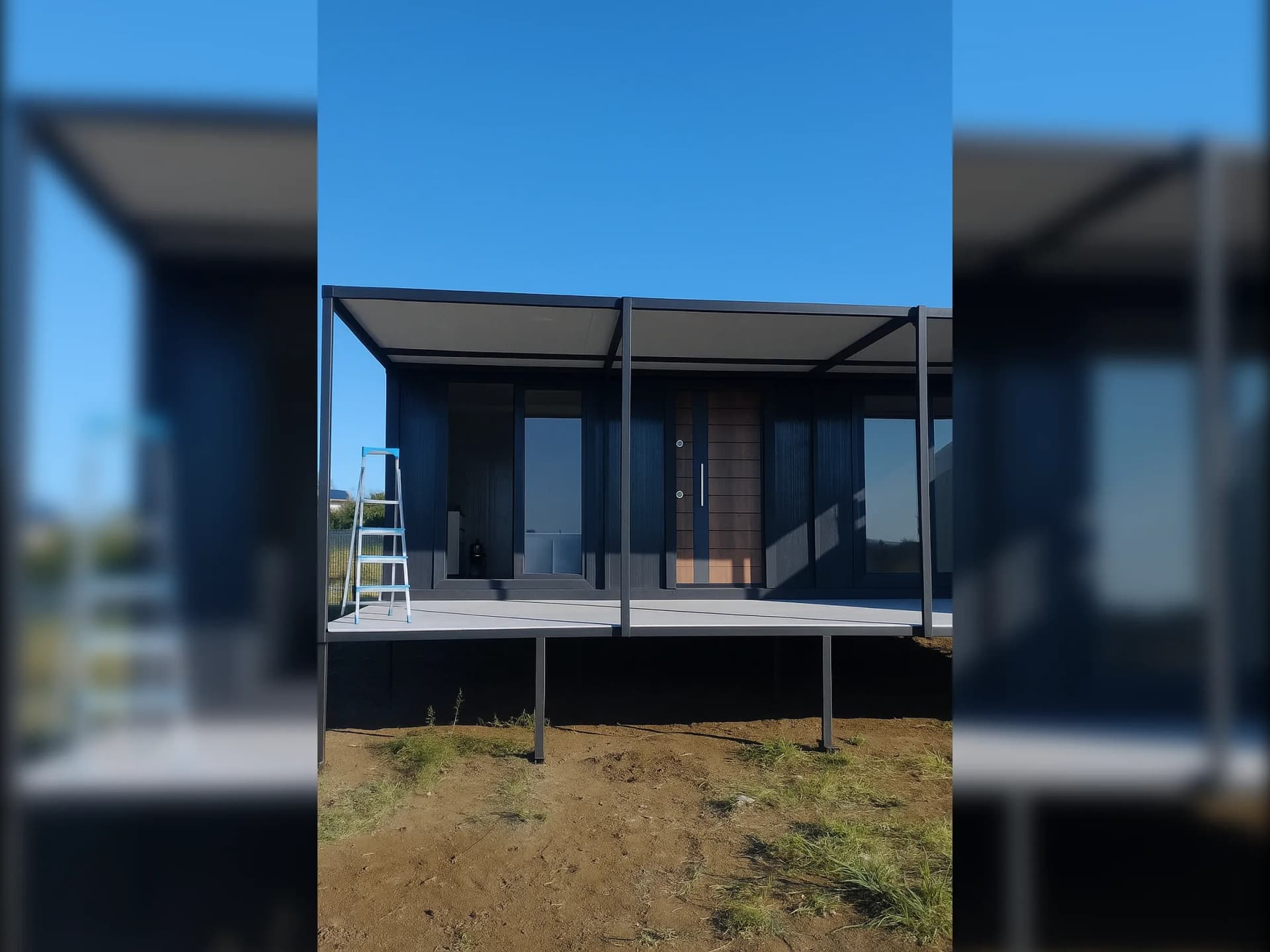 konteyner ev veranda geçiş alanı detay