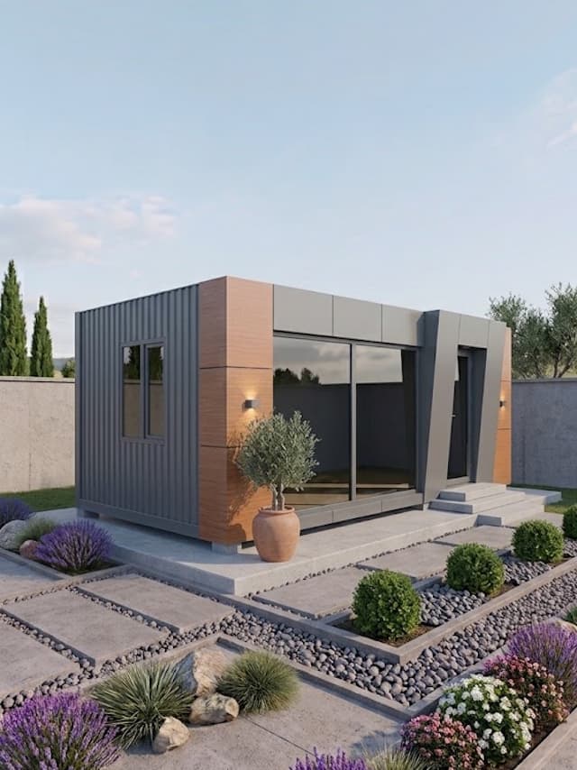 7x3 (21m2)  Kompozit Kaplama Şapka Detaylı WC-Mutfak Konteyner Ofis - Ev