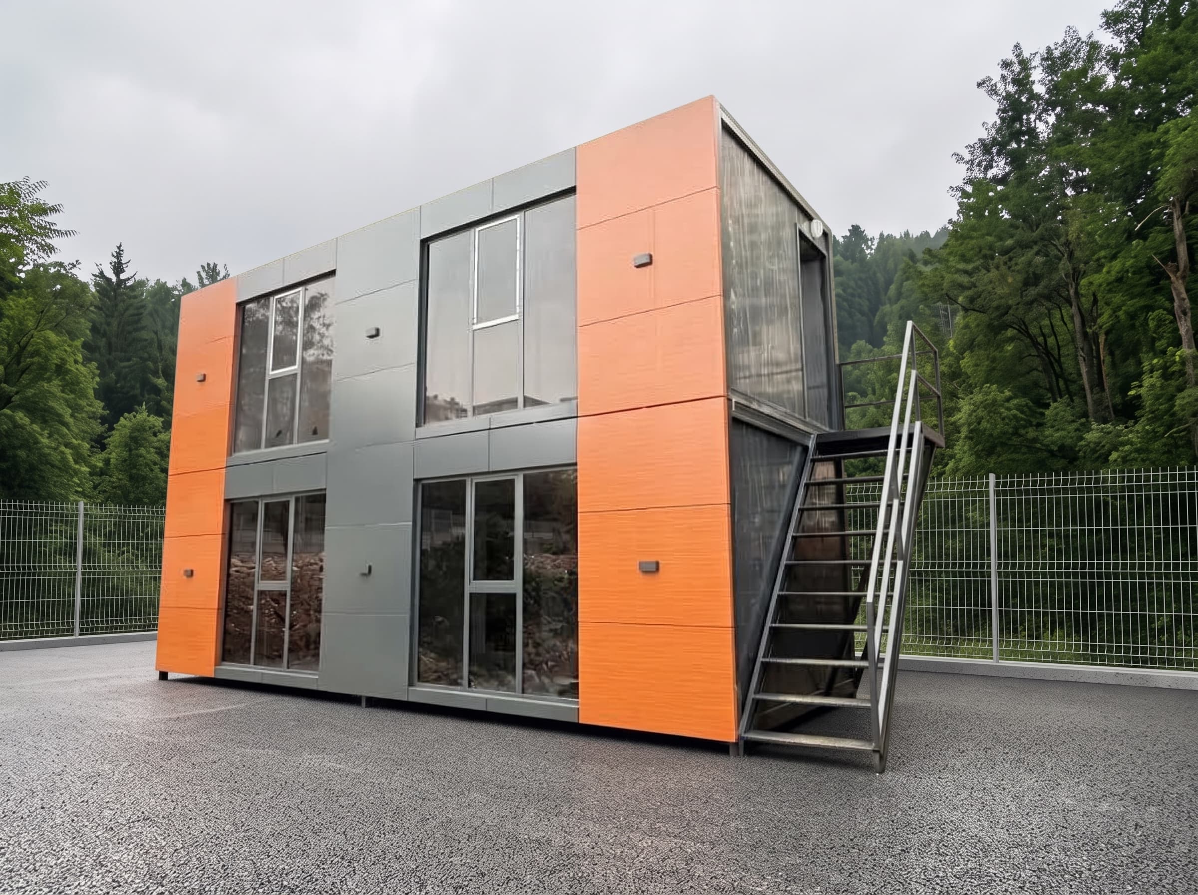 48m2 İki Katlı Kompozit Kaplama Konteyner Ofis & Ev - Görsel 1