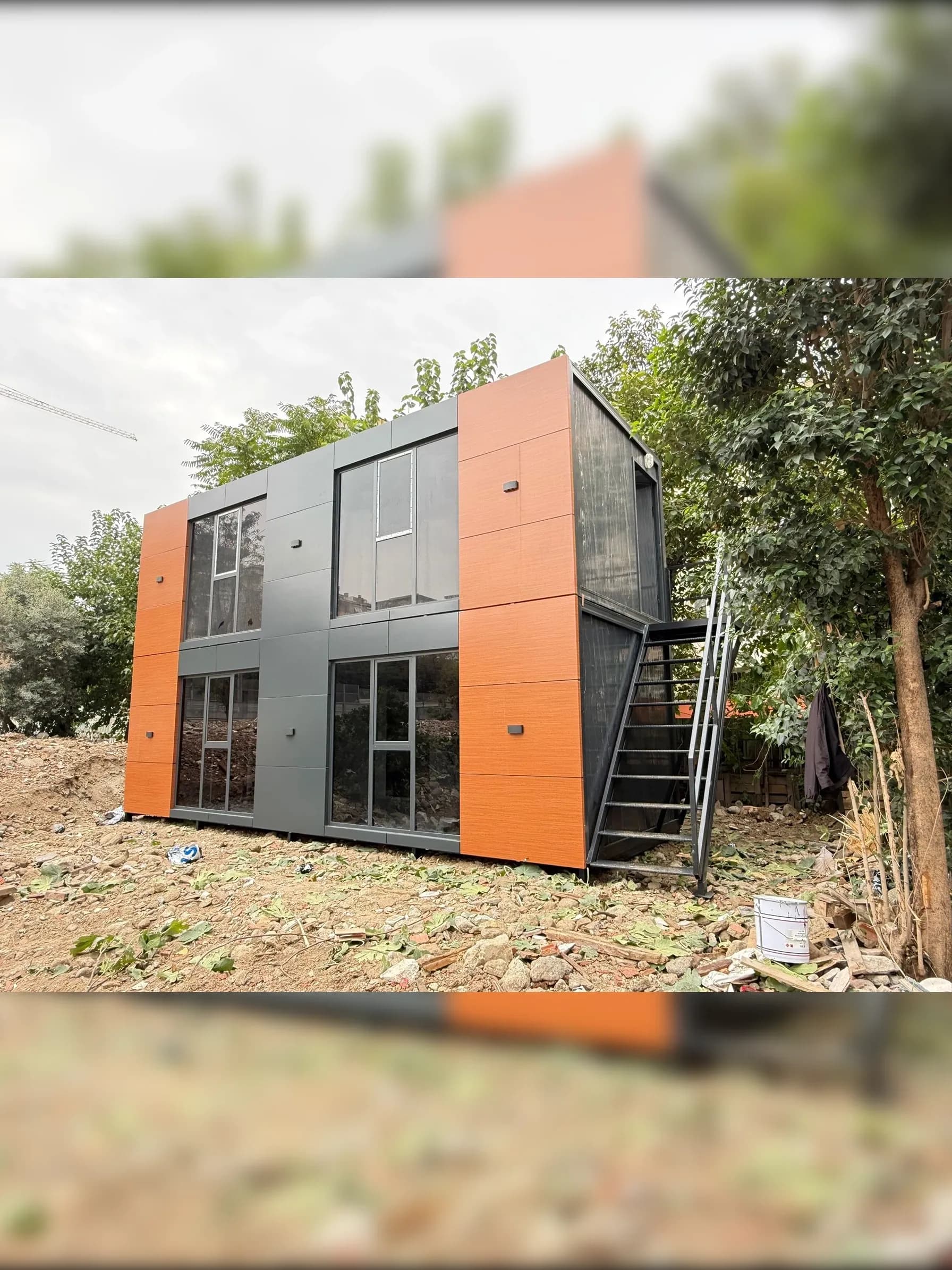 48m2 İki Katlı Kompozit Kaplama Konteyner Ofis & Ev