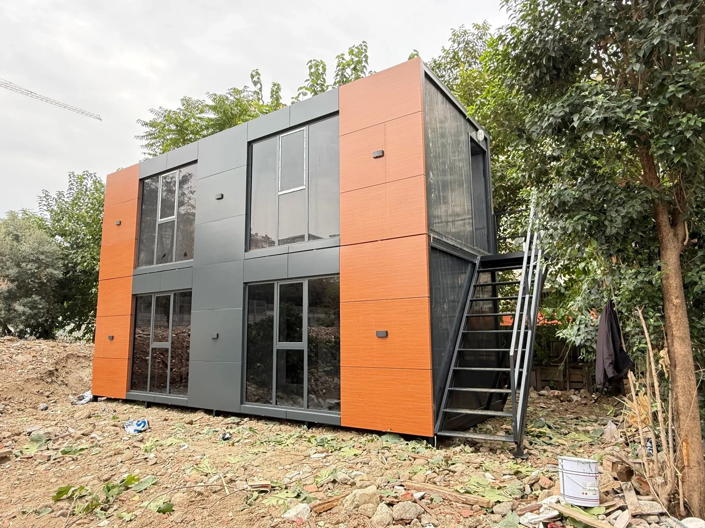 48m2 İki Katlı Kompozit Kaplama Konteyner Ofis & Ev - Görsel 1