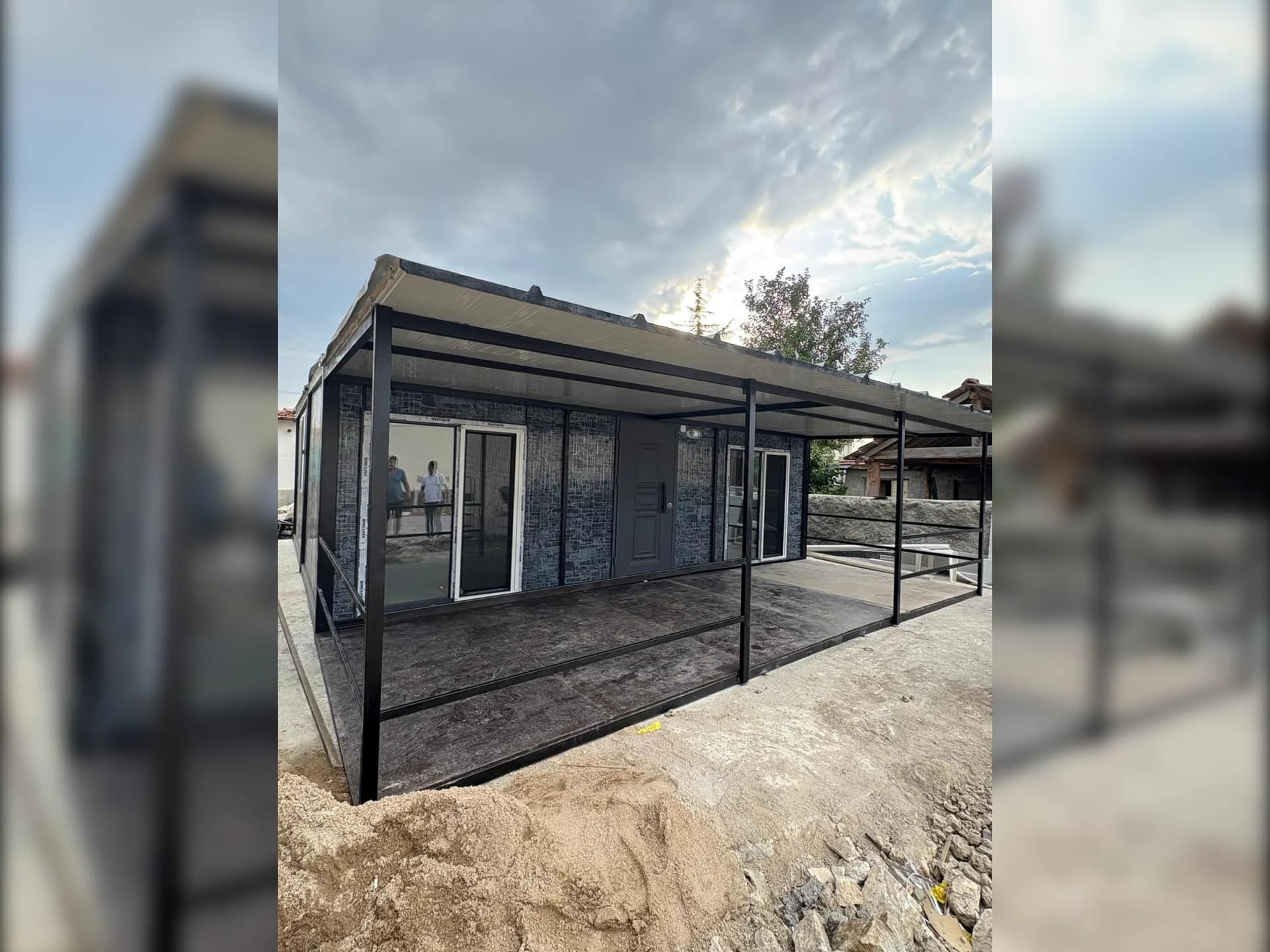 konteyner ev dış görünüm geniş yapı alanı