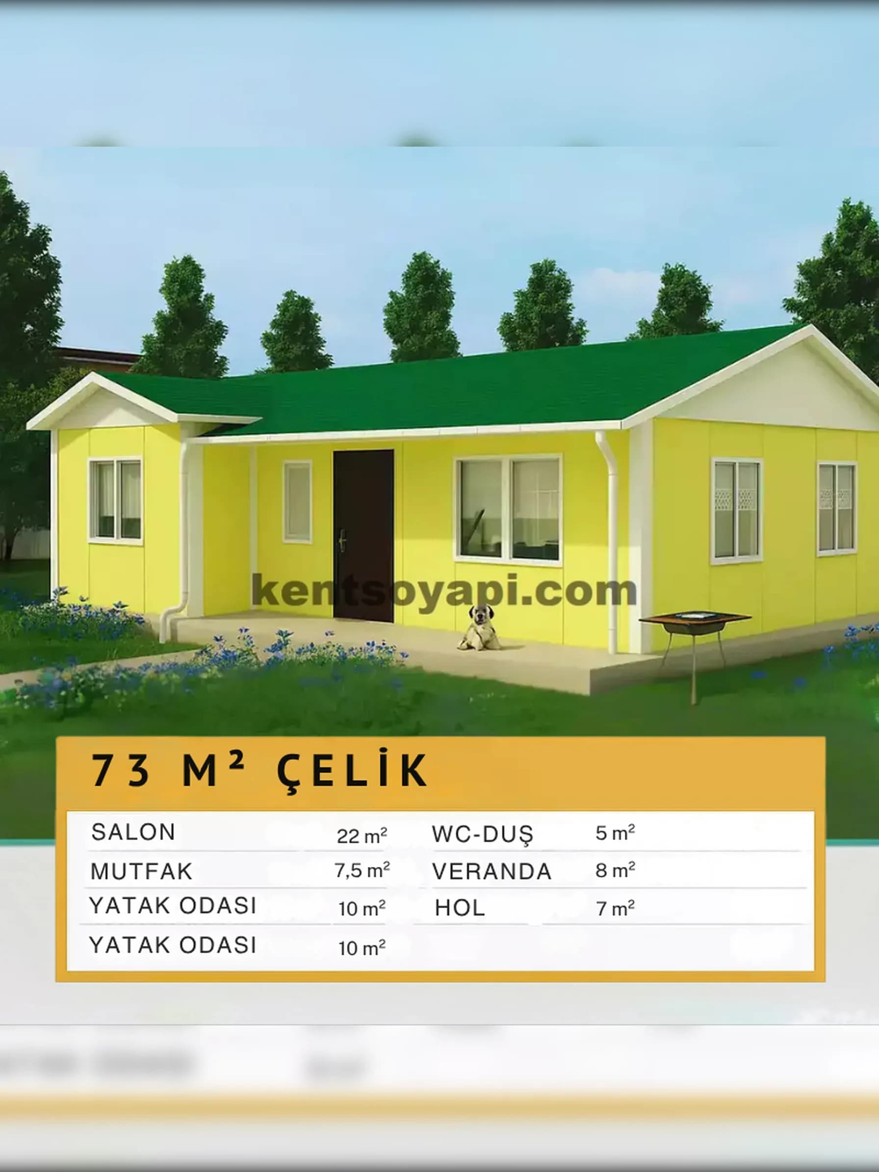73m2 Tek Katlı Çelik Ev