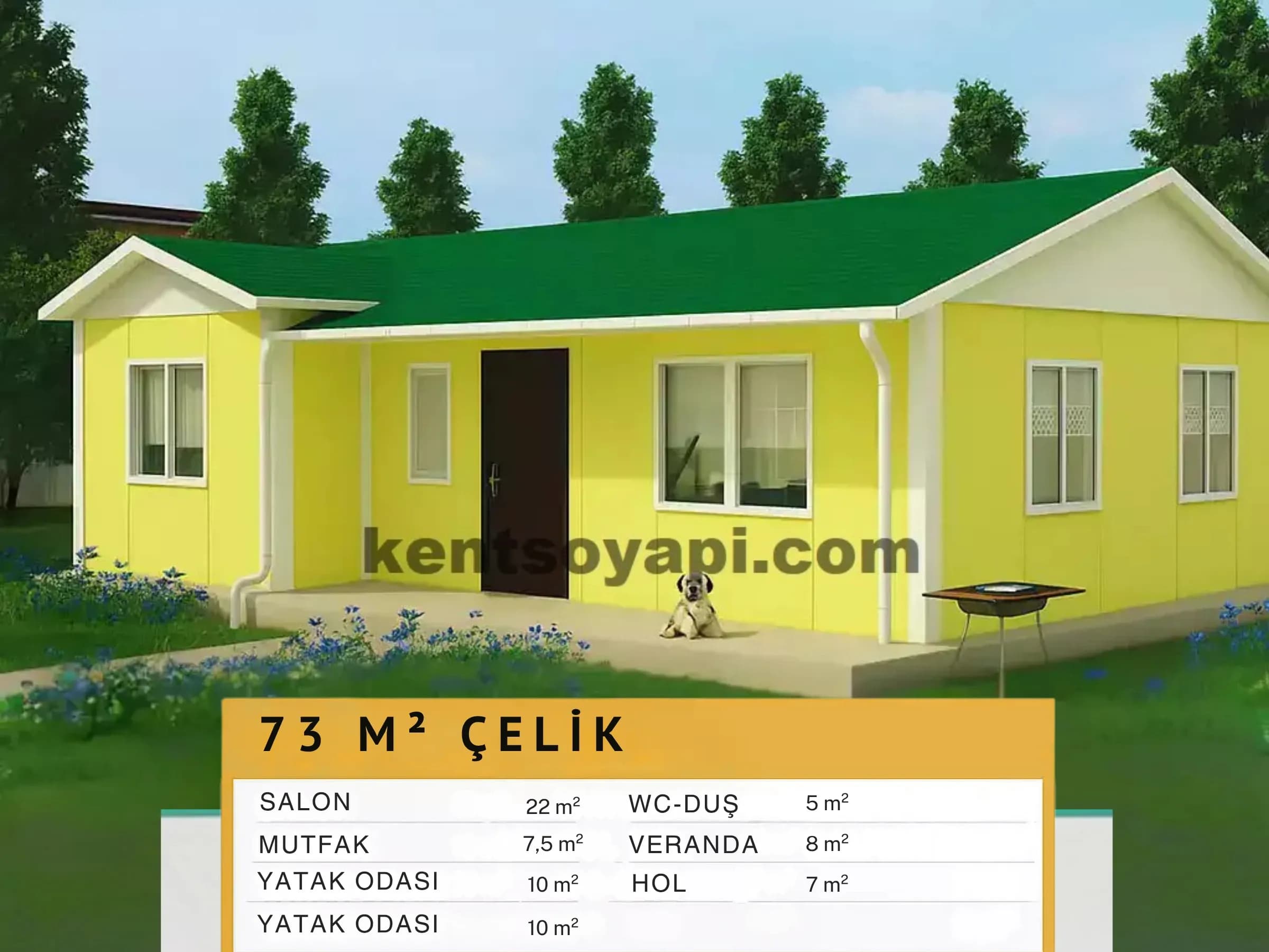 73m2 Tek Katlı Çelik Ev - Görsel 1