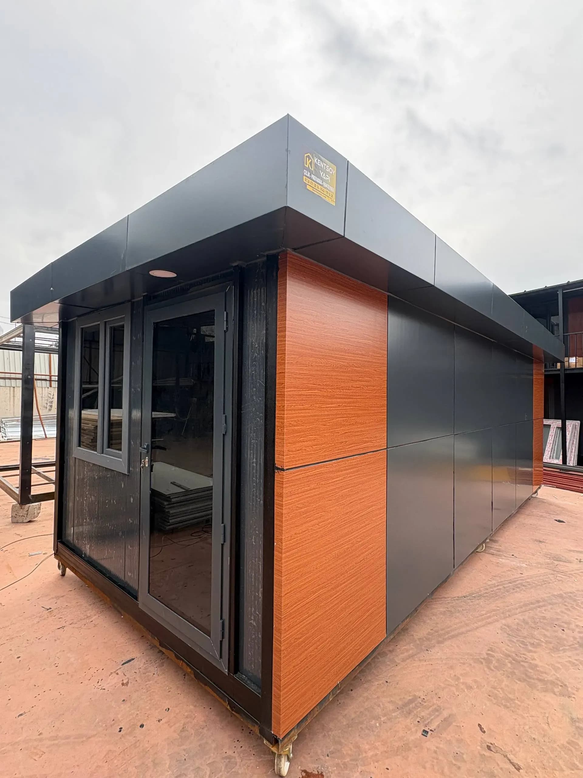 7x3 (21m2) Kompozit Kaplama Parapetli Konteyner Ofis - Ev - Görsel 1
