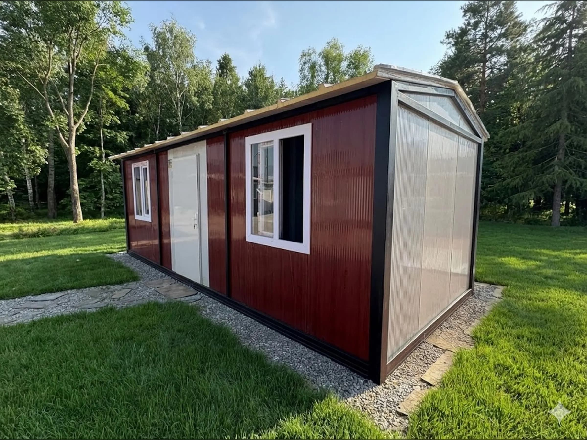 7x3 (21m2) Beşik Çatı Prefabrik Konteyner Ev - Ofis - Görsel 1