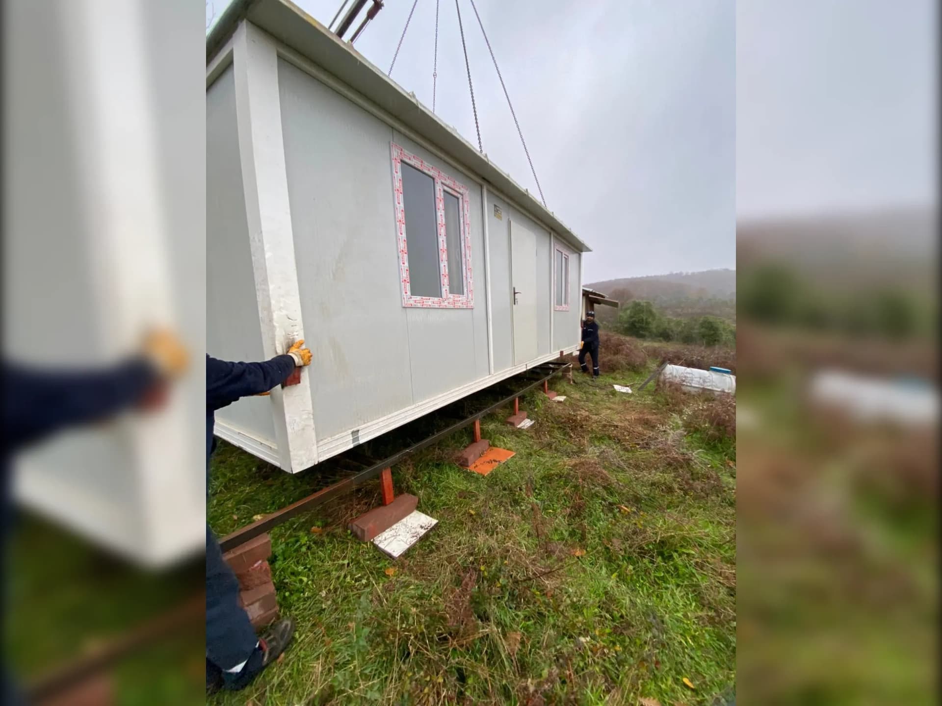 konteyner ev temel ve alt yapı görünümü