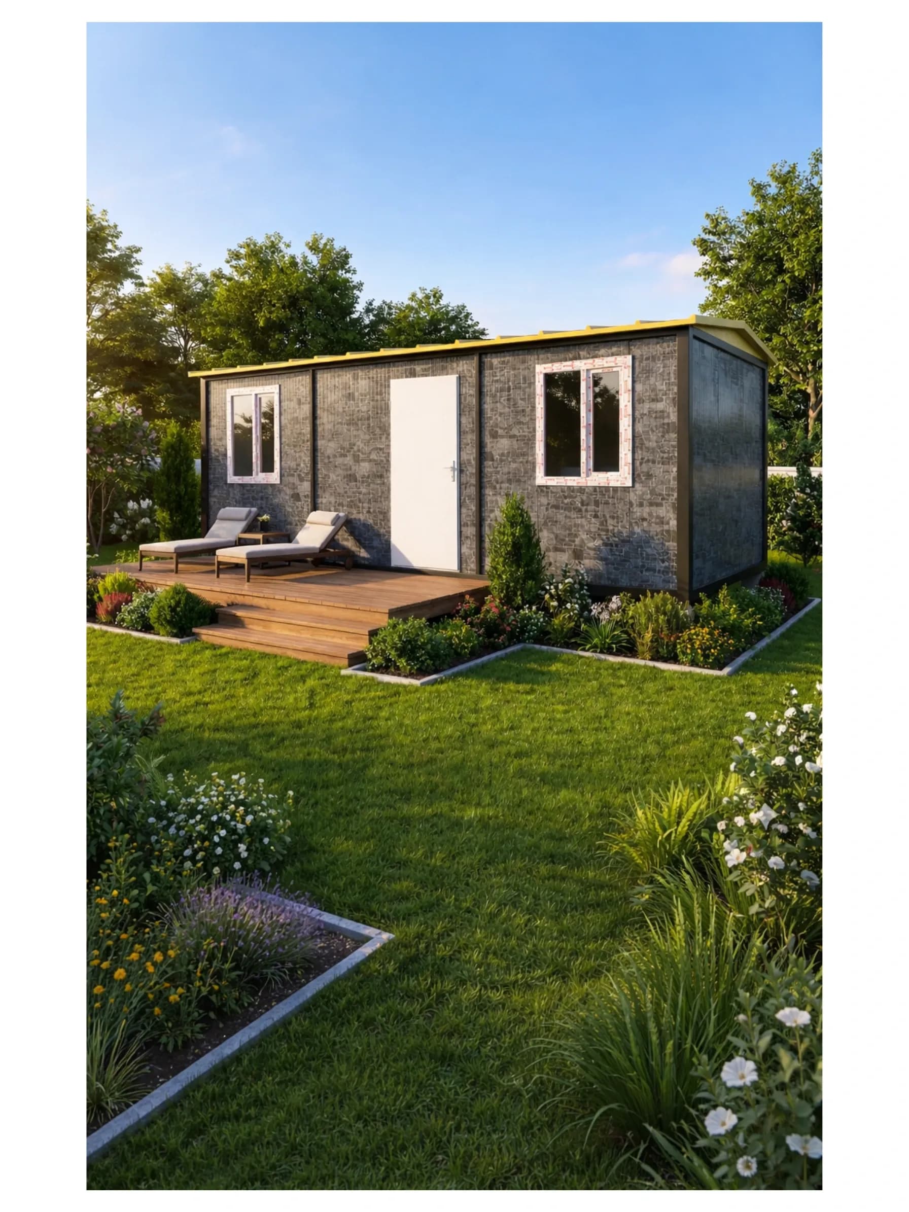 7x3 (21m2) Beşik Çatı Prefabrik Konteyner Ev - Ofis