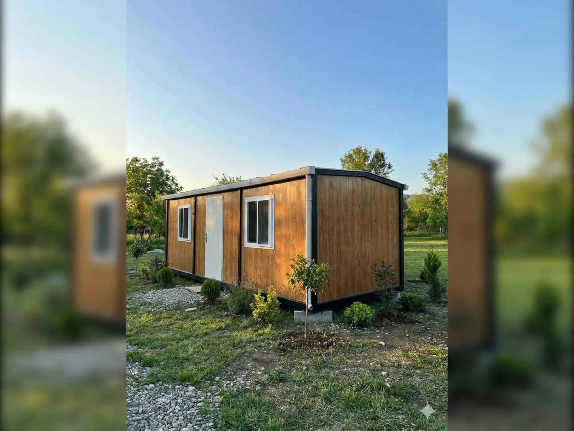 21 m2 1+1 konteyner ev ahşap kaplama dış görünüm
