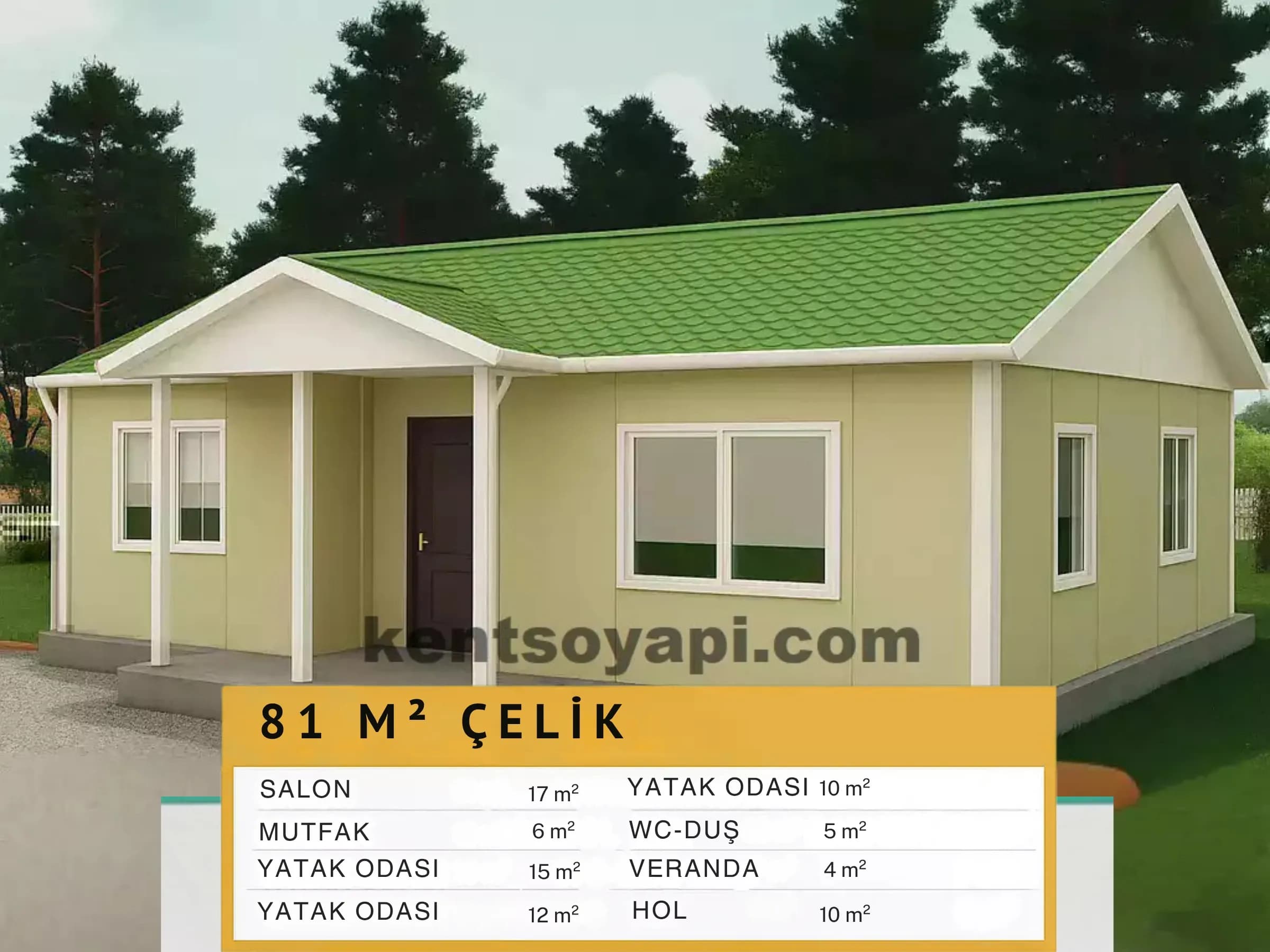 81m2 Tek Katlı Çelik Ev - Görsel 1