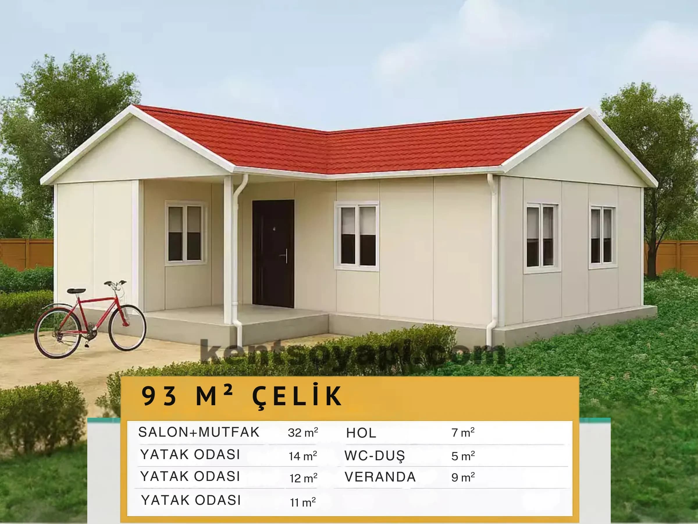 93m2 Tek Katlı Çelik Ev - Görsel 1
