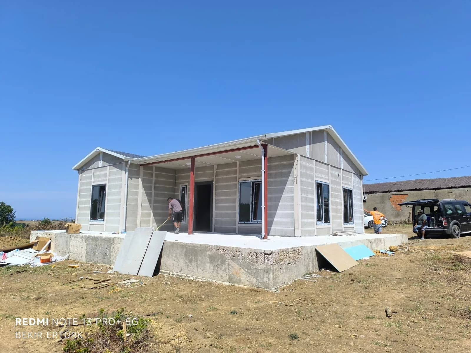 94m² Kırklareli Vize 2.80m Tavan Yüksekliği Verandalı Prefabrik Villa