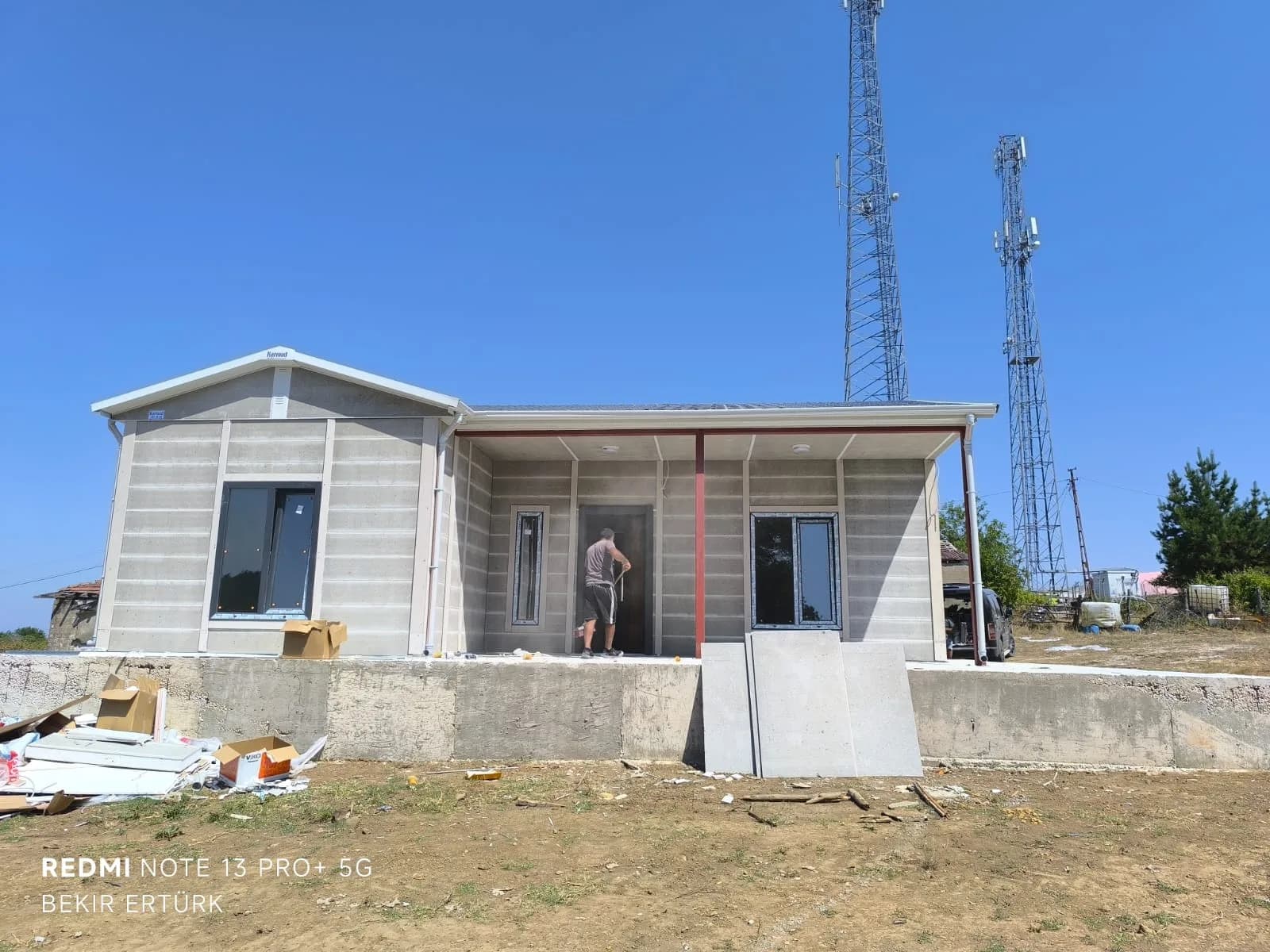 94m² Kırklareli Vize 2.80m Tavan Yüksekliği Verandalı Prefabrik Villa thumbnail 6