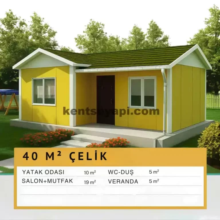 40m2 Tek Katlı Prefabrik Ev