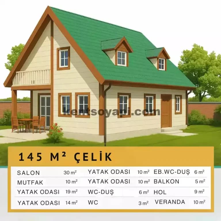 145m2 Çift Katlı Prefabrik Ev