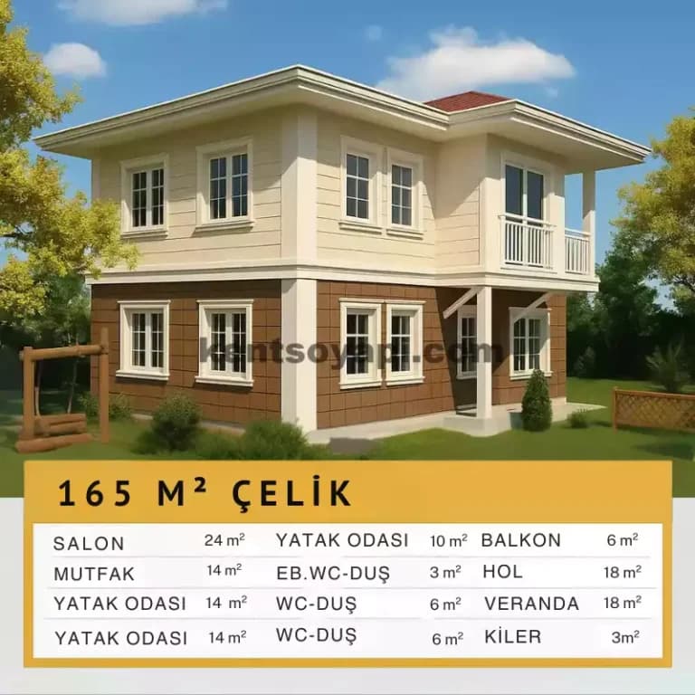 165m2 Çift Katlı Prefabrik Ev