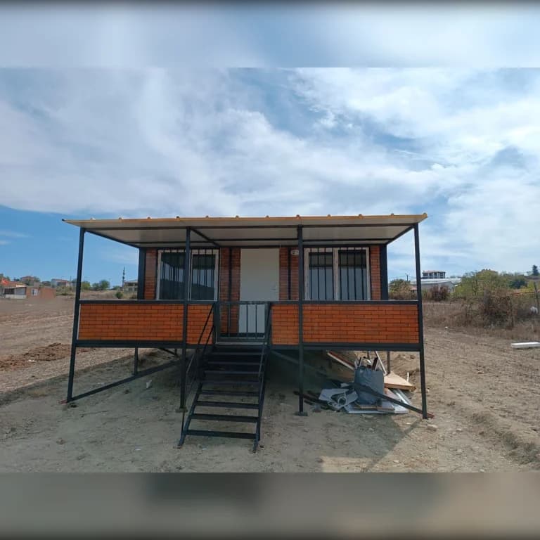 60m2 Tuğla Veranda - Sundurma'lı Prefabrik Konteyner Ev