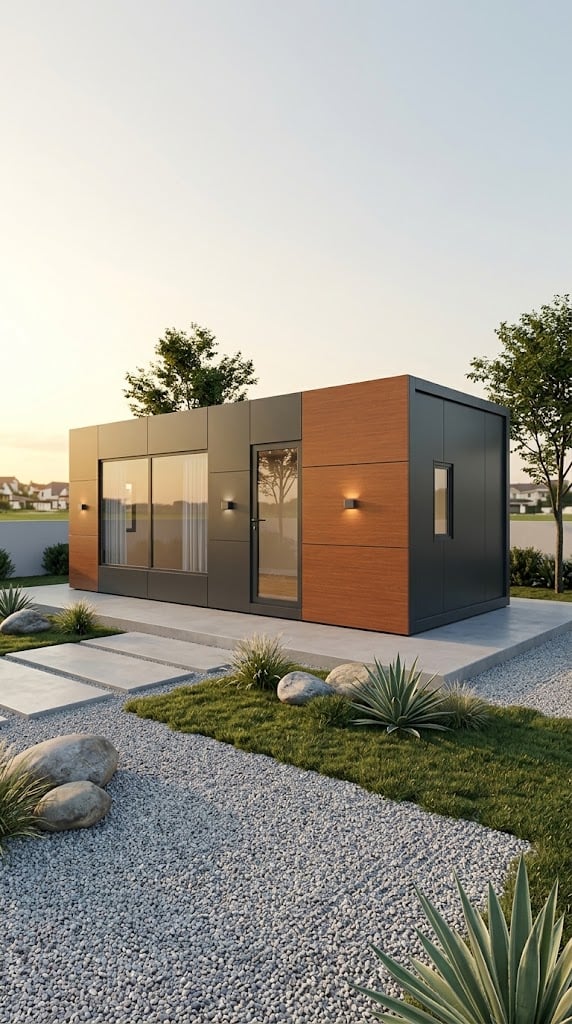 21 m2 premium kompozit konteyner ofis kapaklı model – modern dış cephe