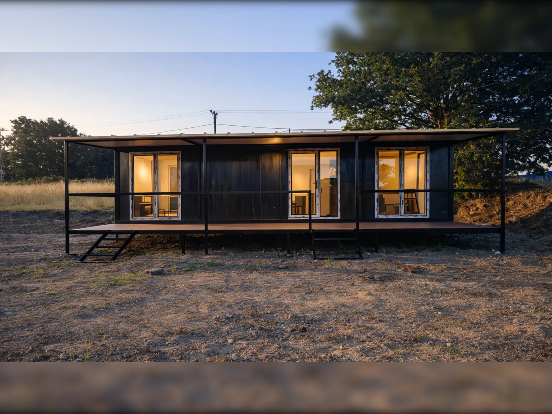 30 m2 konteyner ev 24 m2 veranda dış görünüm