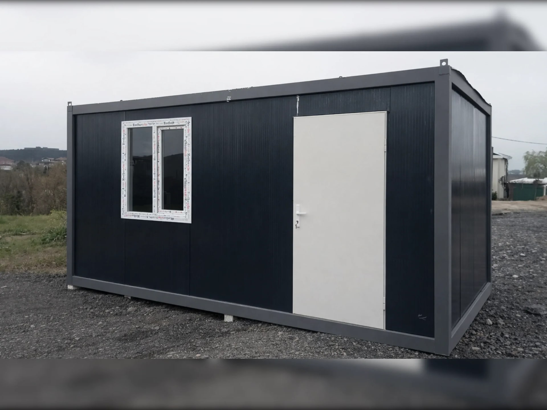 15m2 konteyner ofis antrasit gri dış cephe 5x3 tek katlı modern konteyner ofis
