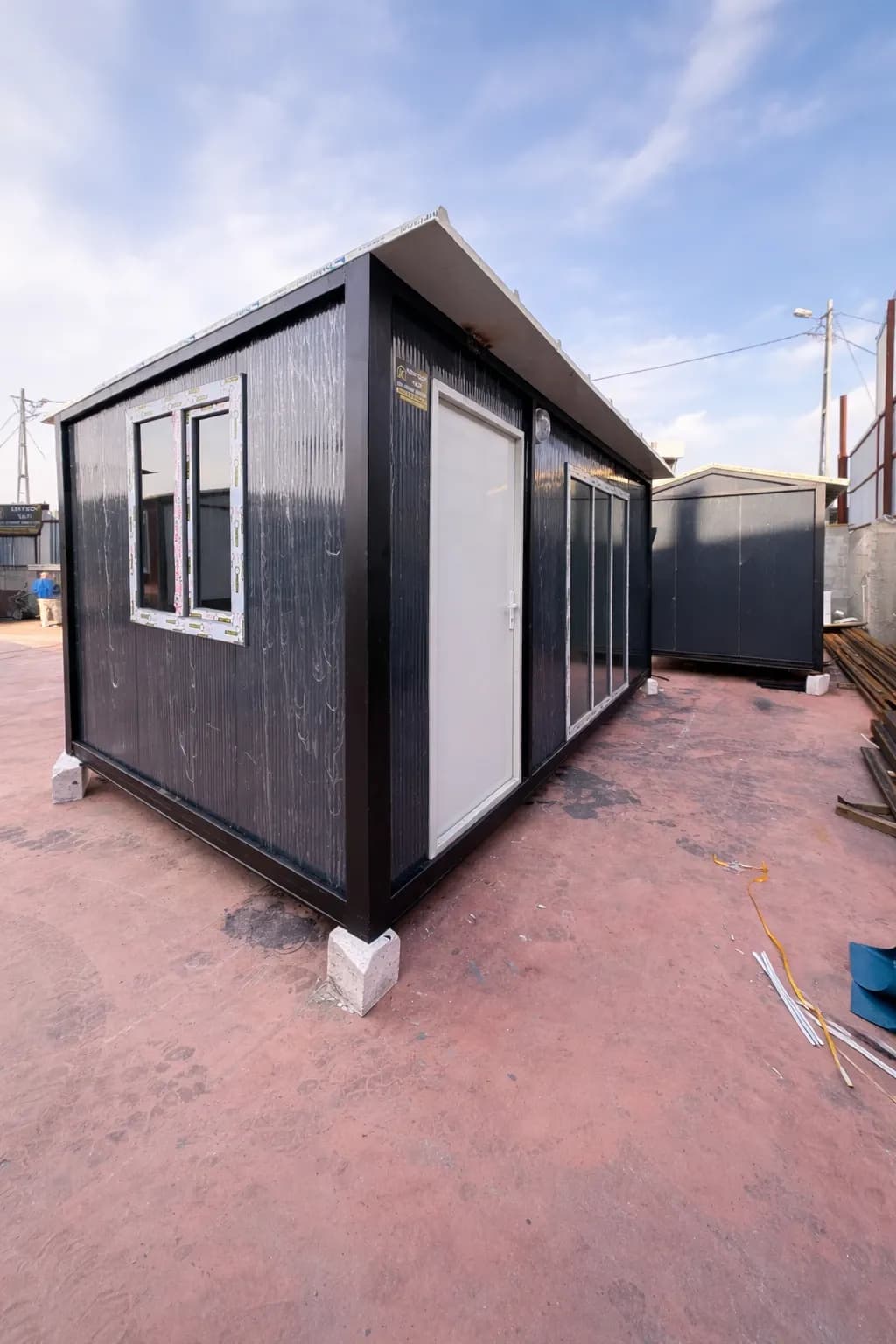 5x3 (15m2) Eğimli Çatı Tek Oda Prefabrik Konteyner Ev - Ofis