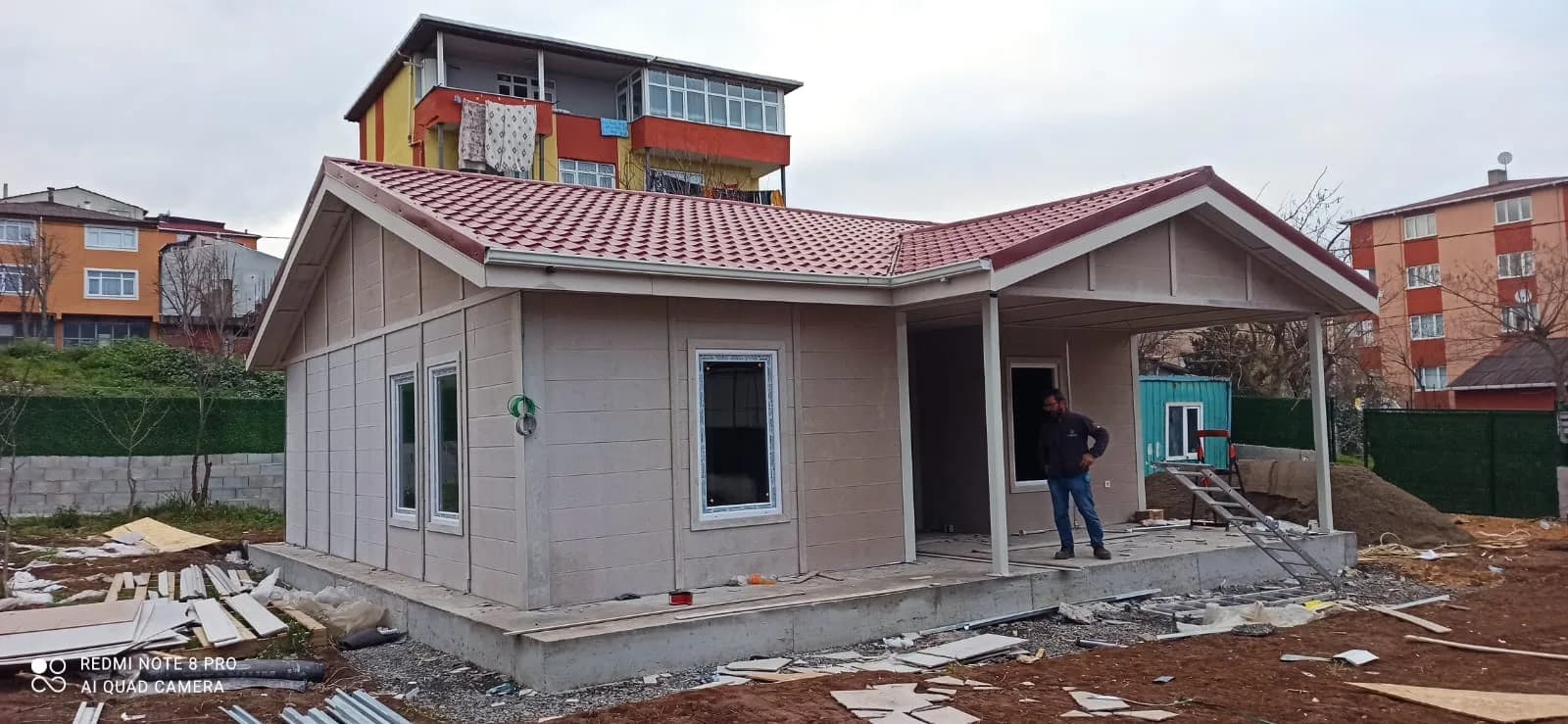 84m² Sancaktepe Yenidoğan 2+1 Verandalı Lüks Prefabrik Villa Projesi görsel 2