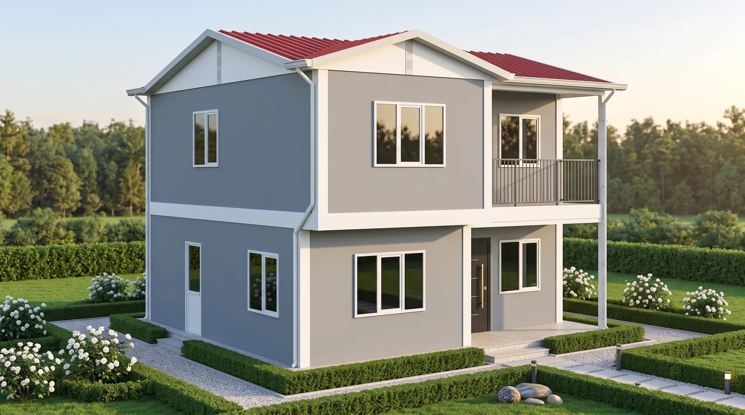Çift Katlı Prefabrik 105m2