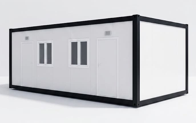 7.00 x 3.00 m 2 Odalı Çift Dış Kapılı Şantiye Konteyneri