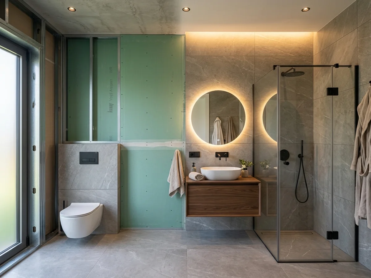 Islak Hacimlerde Yeşil Alçıpan & Komple Banyo