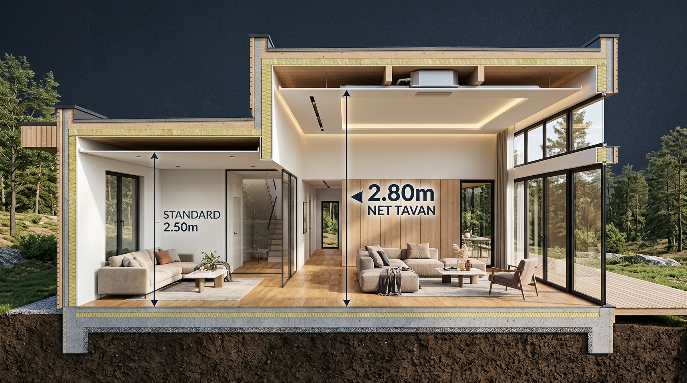 2.80m Ferah Tavan Yüksekliği